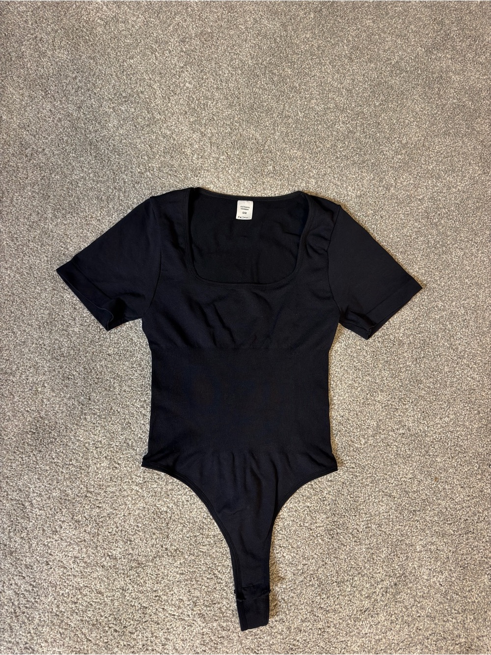 Black Short Sleeve One-Piece Bodysuit
